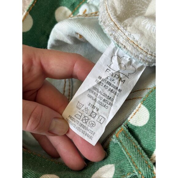 Farm Rio Jeans Size 34 Green White Dot - Picture 11 of 11